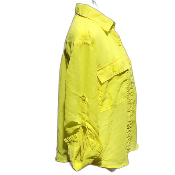 Ali & Kris sheer neon button down shirt - Picture 3 of 10
